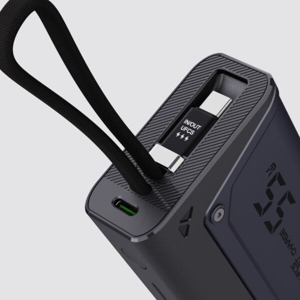 Fast Charging Power Bank with Built-in Cables