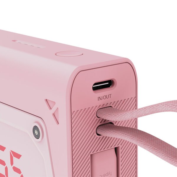 Fast Charging Power Bank with Built-in Cables